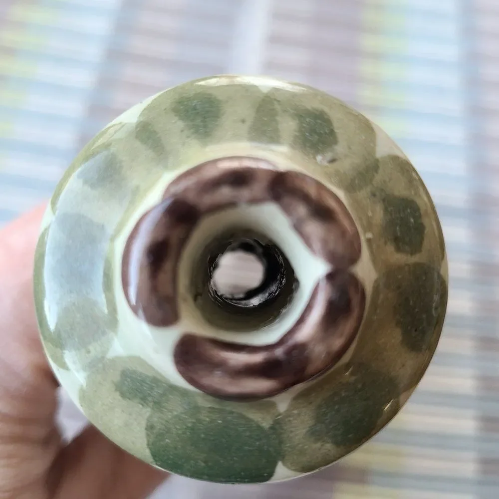 Vintage Tonala Candle Holder Candlestick Holder Hand Painted and Signed Pottery